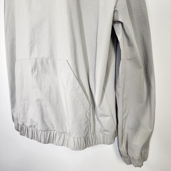 Zara Mens Pullover Jacket L XL Quarter Zip Elastic Hem Long Sleeve Gray Pocket - Picture 7 of 9
